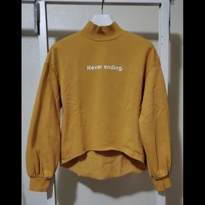 Cropped mock neck sweater